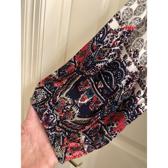 Umgee USA Women’s Tunic Dress Embroidered Boho Hi Low Medallion Gathered Hem Med - Picture 4 of 7